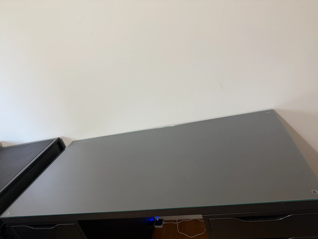 IKEA LAGKAPTEN Black-Brown Desk Top with Custom Glass Top - photo 5
