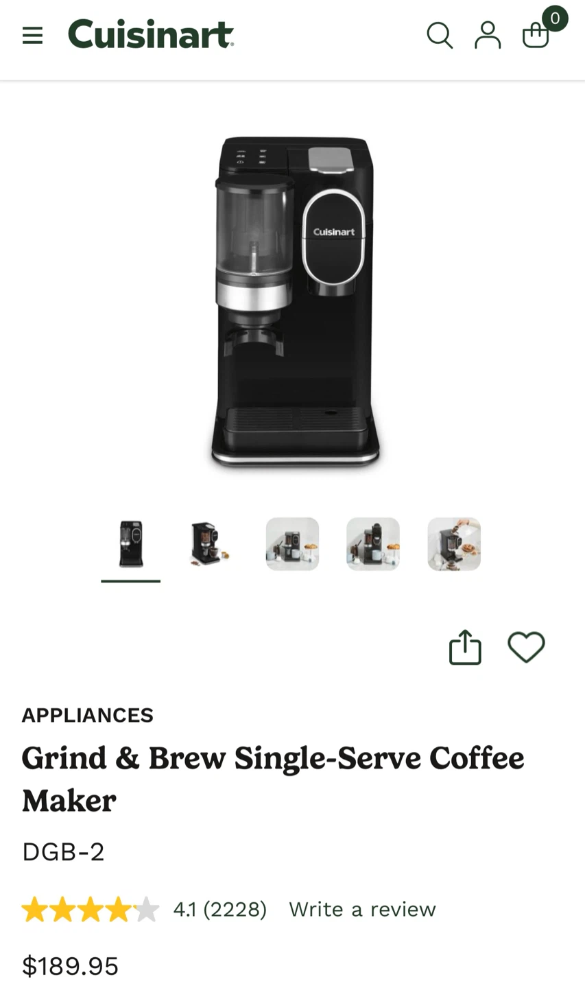 Cuisinart DGB-2 coffee maker with grinder - photo 4