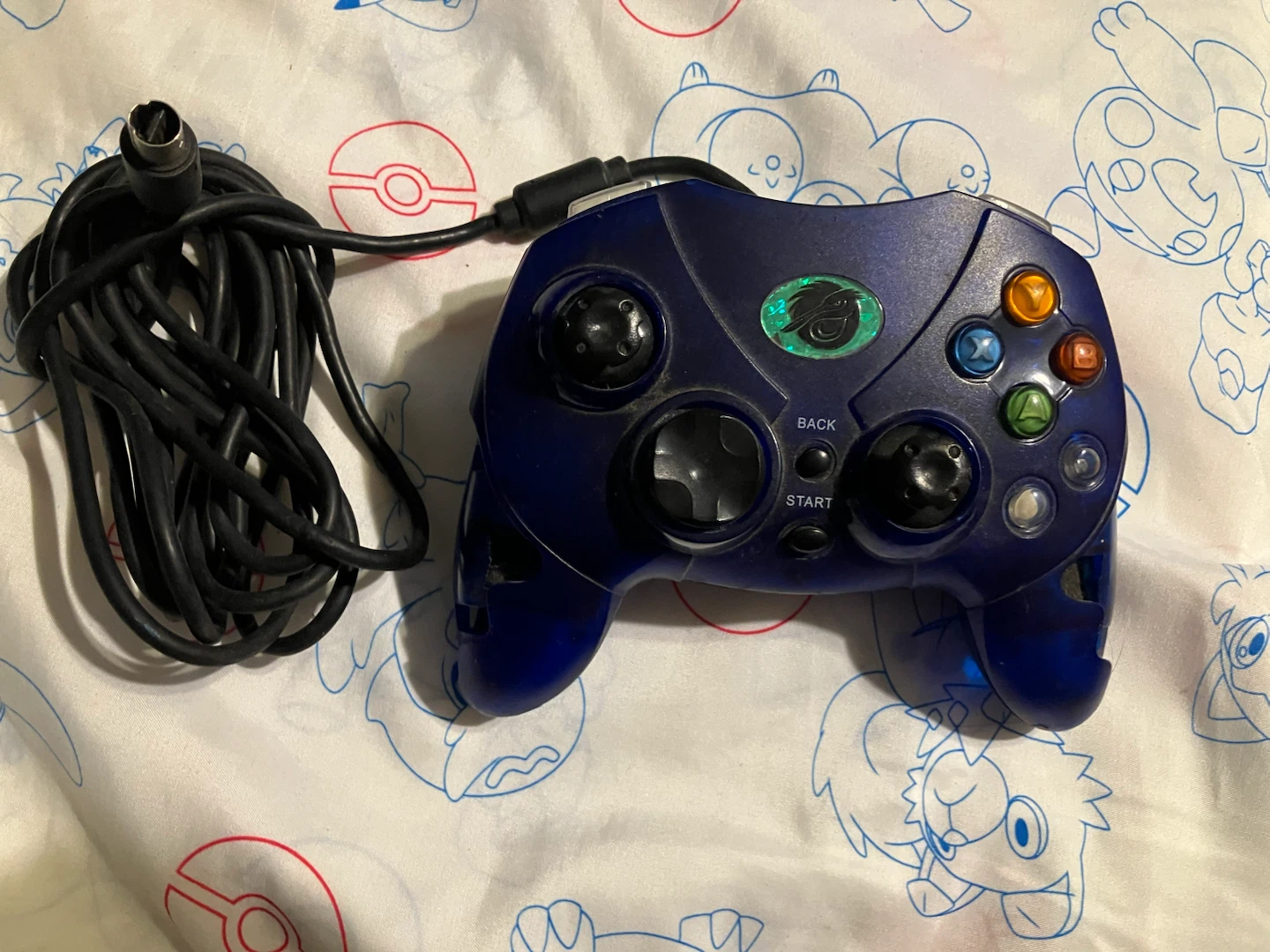 Blue Wired Xbox Controller
