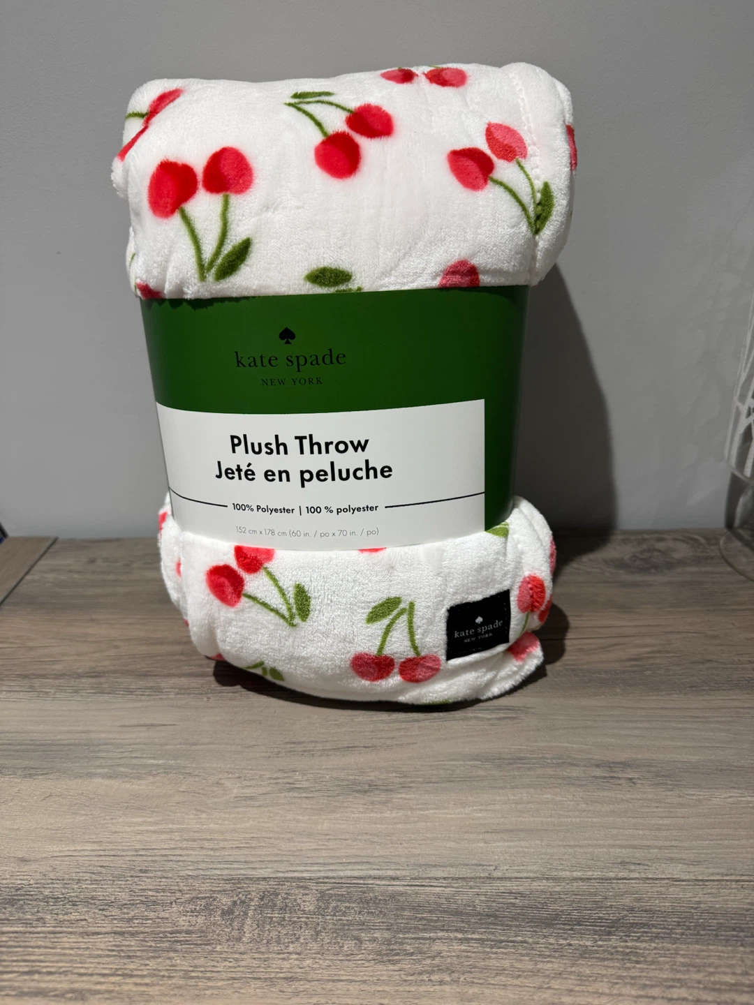 Kate Spade Plush Throw Blanket - Cherry Print
