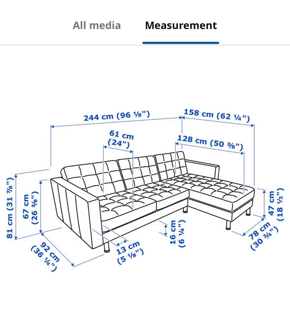 IKEA MORABO Sectional Sofa with Chaise - photo 4