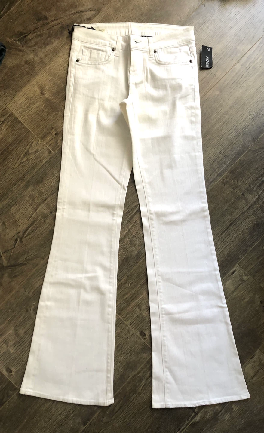 Buffalo David Bitton White Stretch Flare Jeans