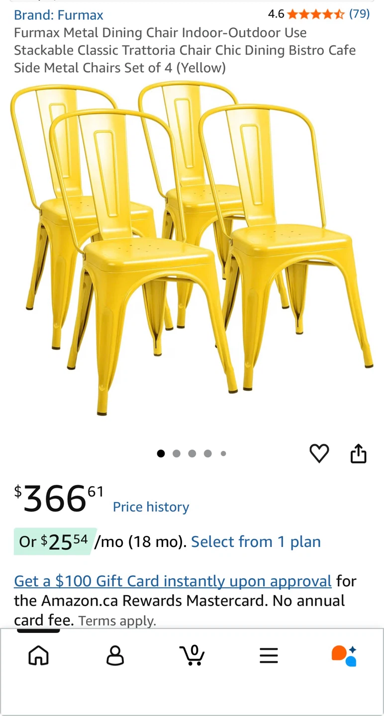 Furmax Metal Dining Chairs - Set of 4 - photo 2