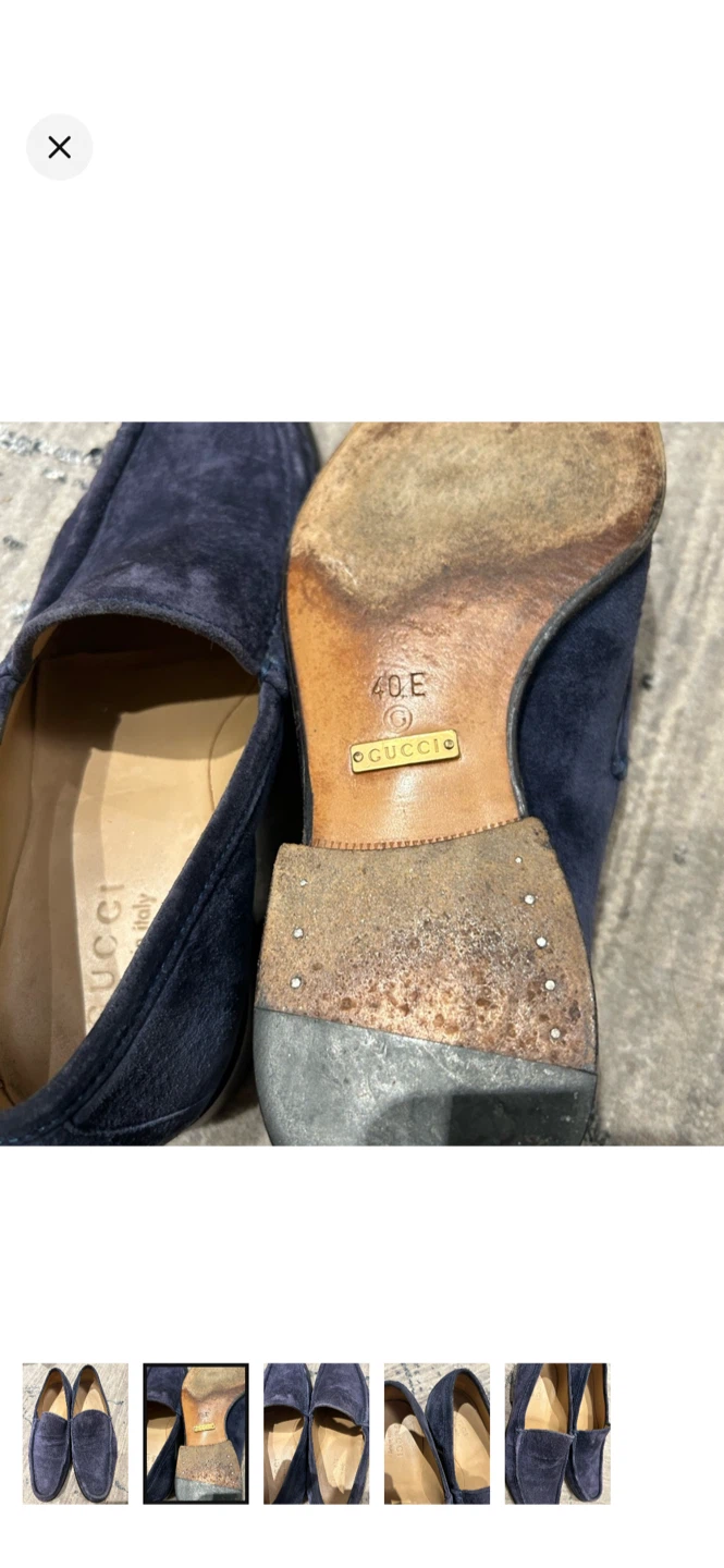 Gucci Navy Suede Loafers - Size 40E - photo 2