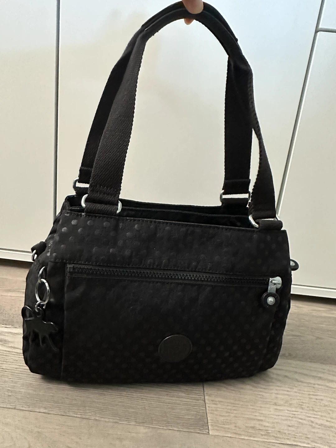 Kipling Black Dot Print Nylon Bag