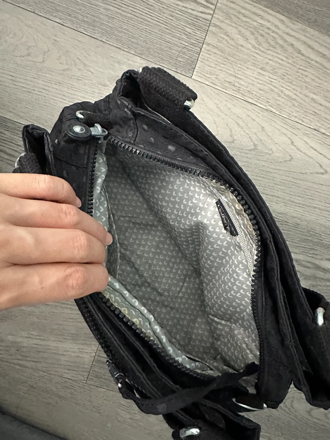 Kipling Black Dot Print Nylon Bag - photo 2
