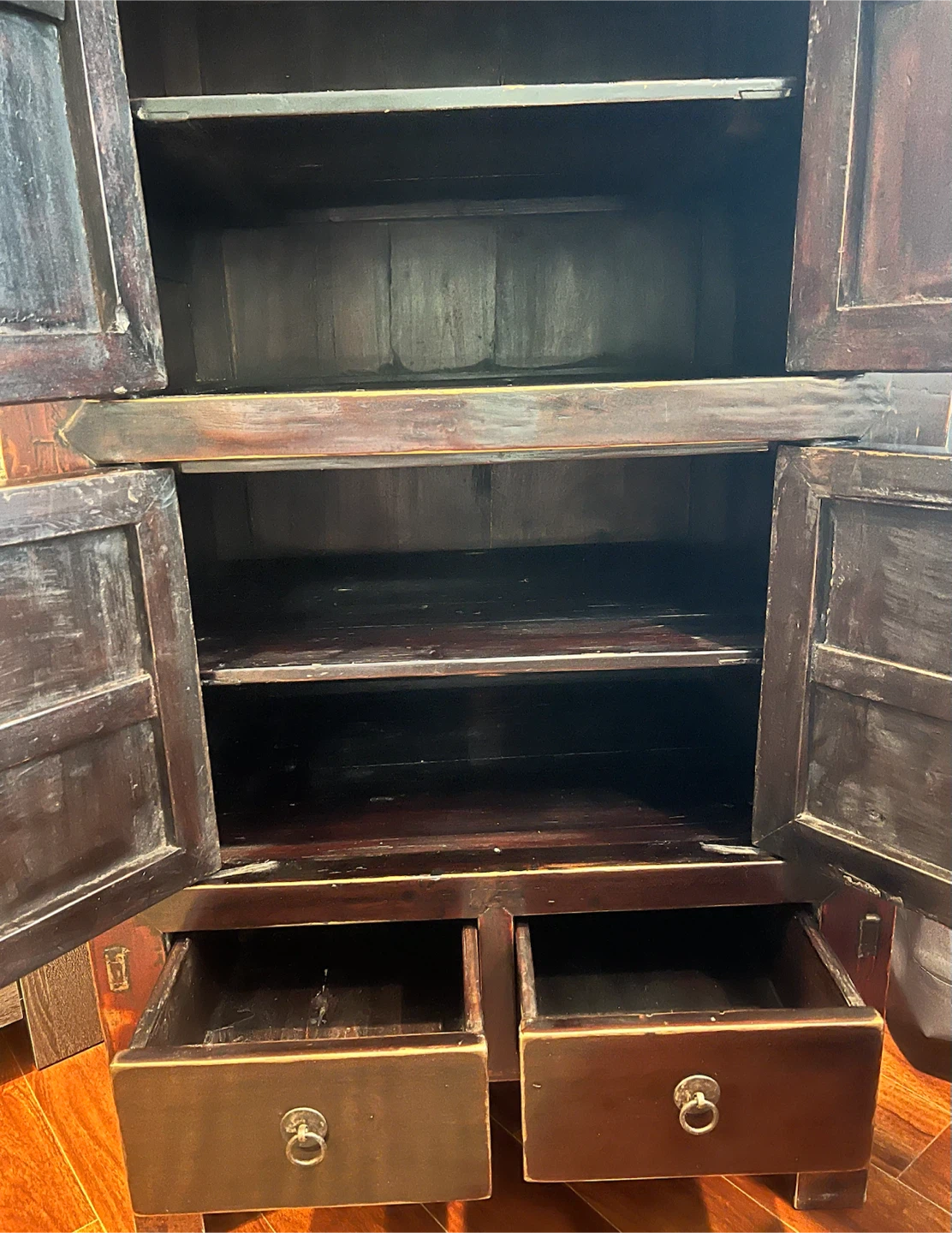 Vintage Wooden Cabinet with Brass Hardware - photo 4