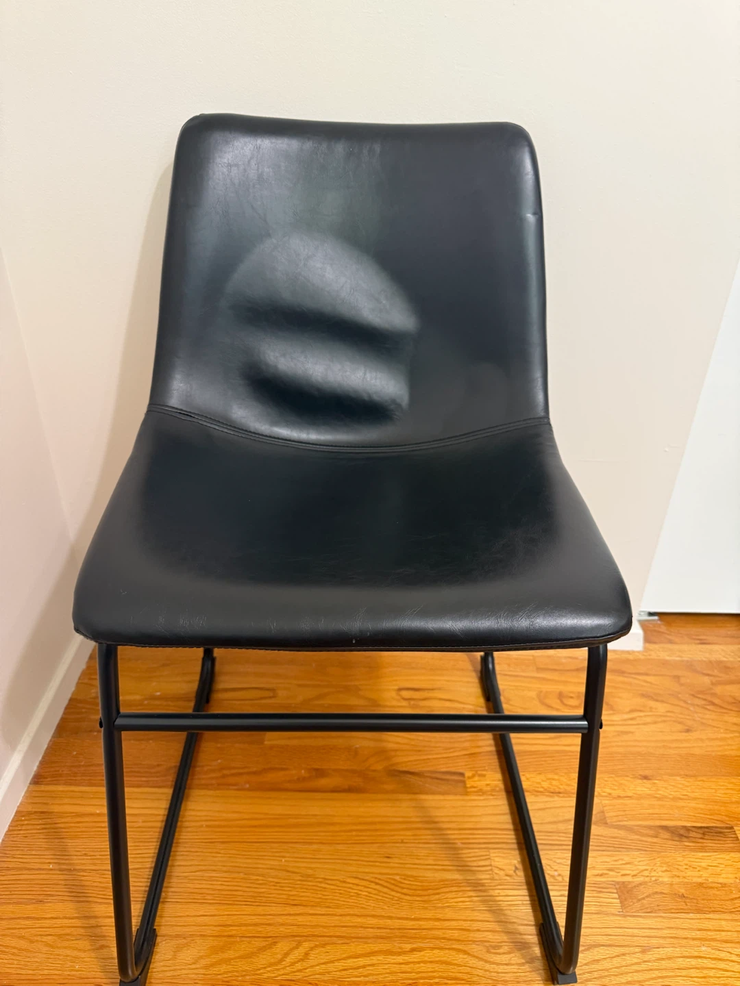 Modern Black Accent Chair with Metal Sled Base - photo 2