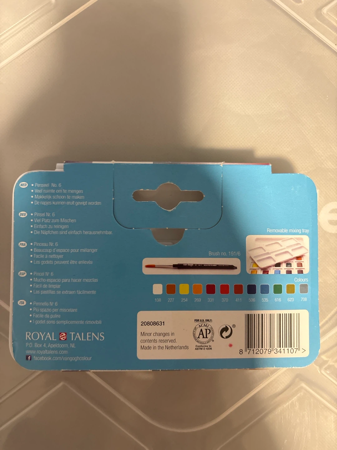 Royal Talens Van Gogh Basic Colours Pocket Box 12 Pans + Brush - photo 2