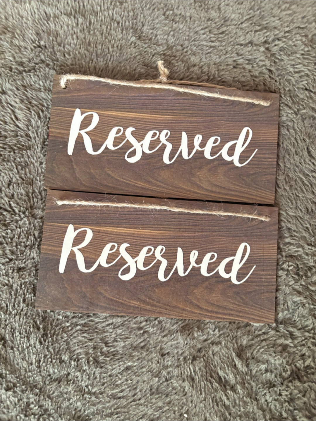 Set of 2 Wooden Reserved Signs