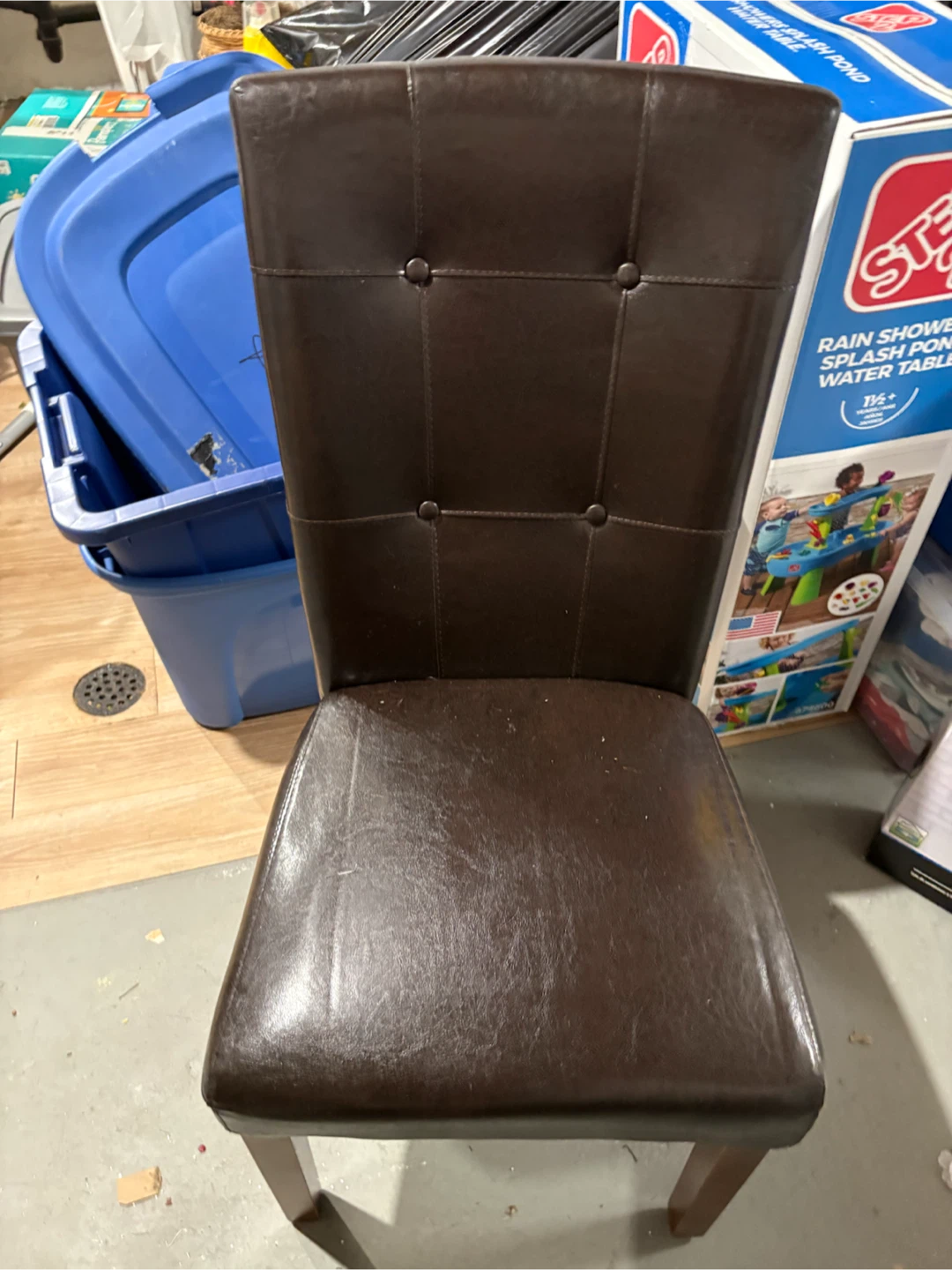 2 Dark Brown Faux Leather Dining Chair