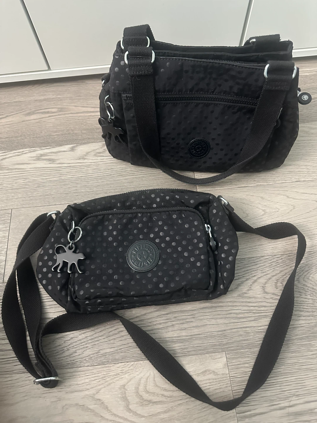 Kipling Black Polka Dot Shoulder Bag & Crossbody Set