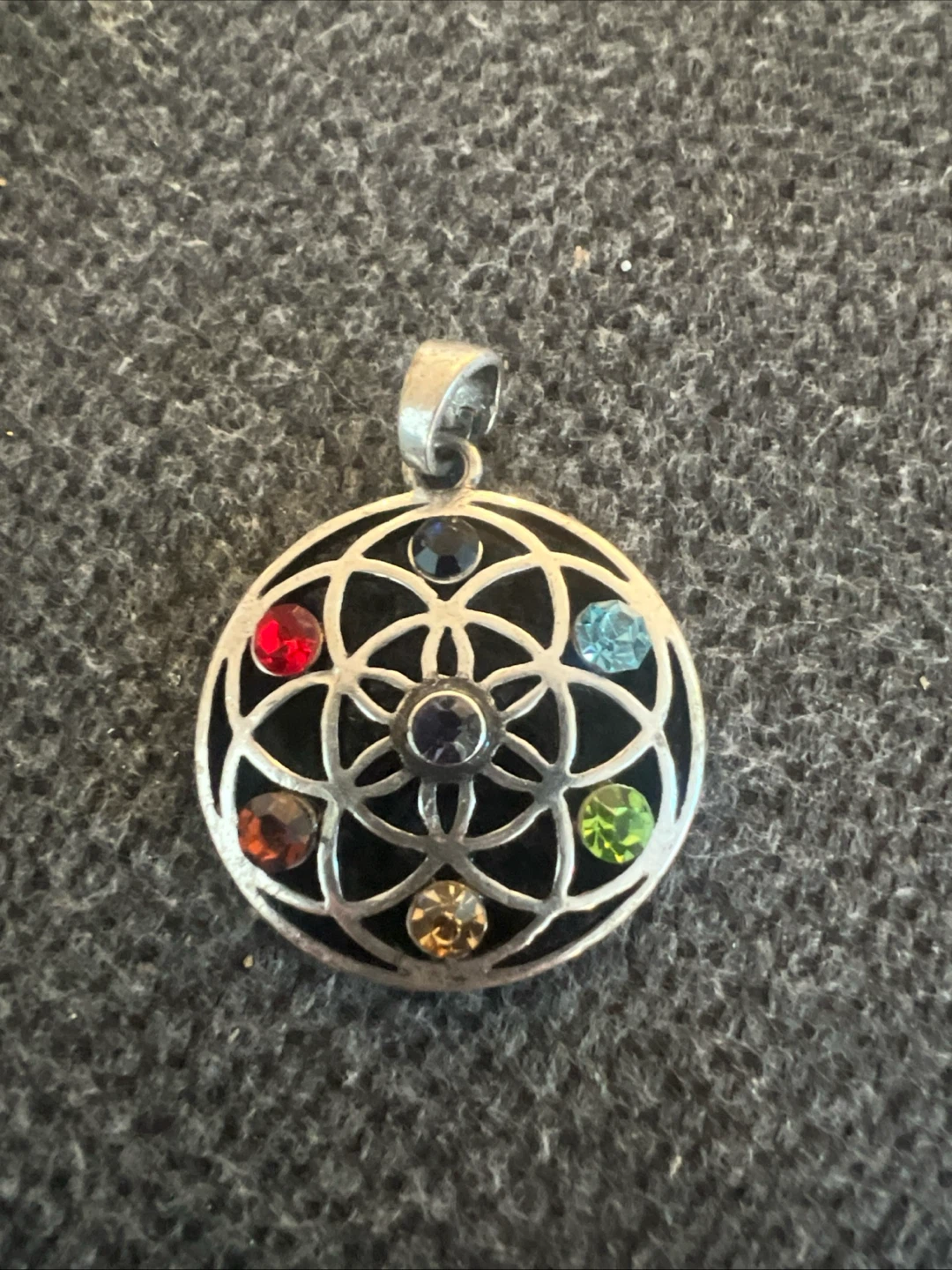 Pendant with coloured stones