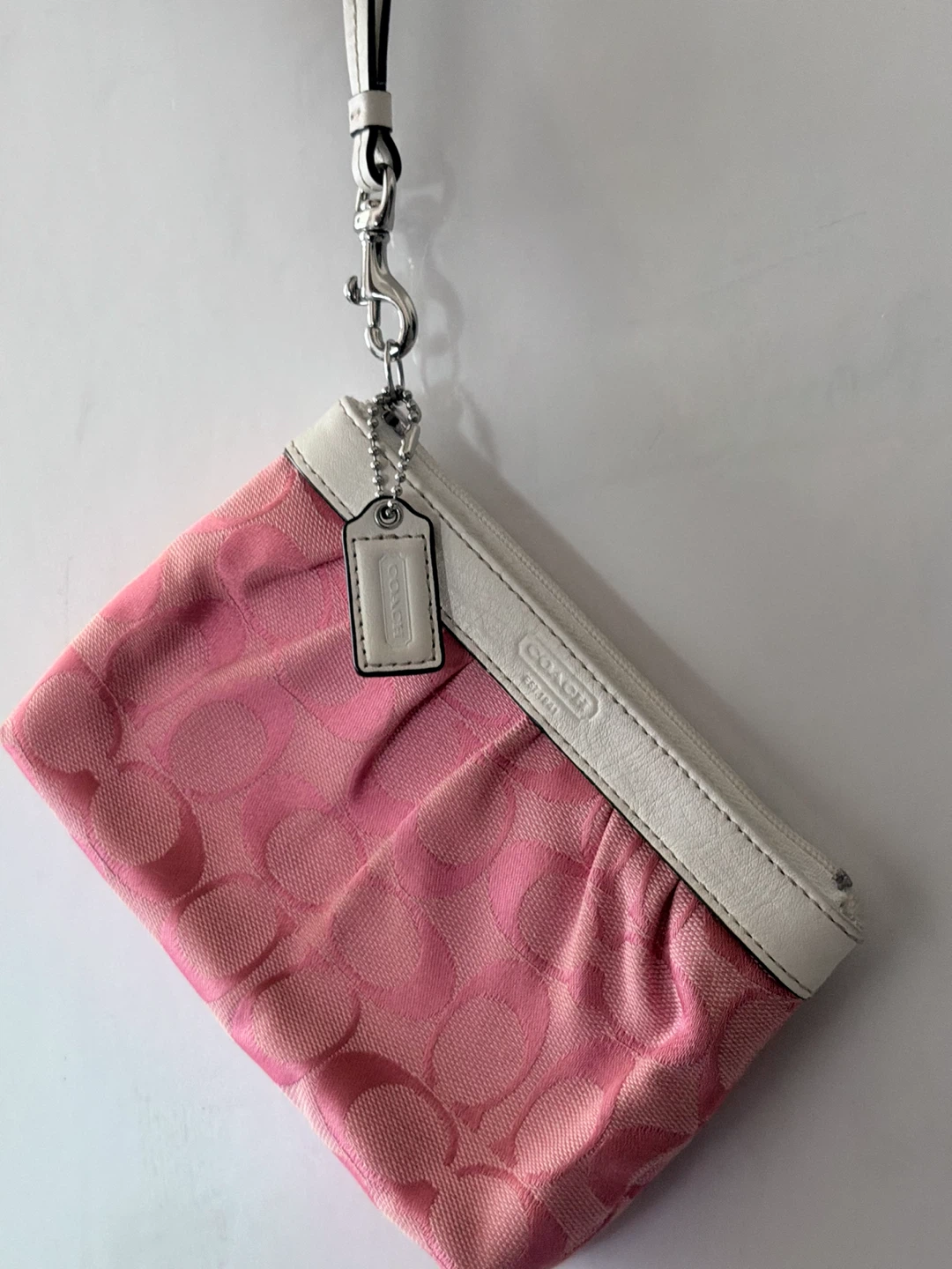 Coach Pink Signature Wristlet Vintage