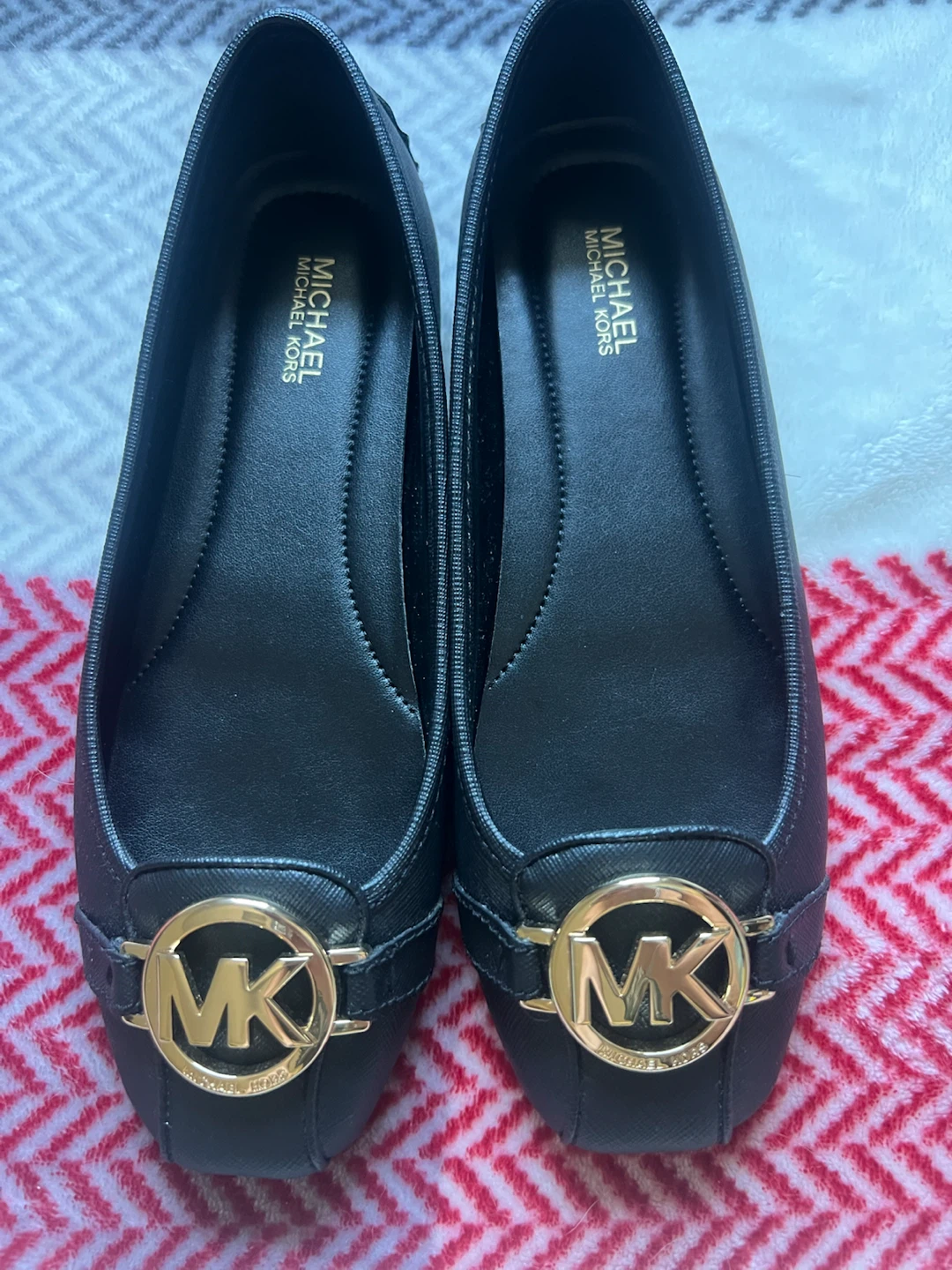 Michael Kors Black Leather Fulton Moccasin flats