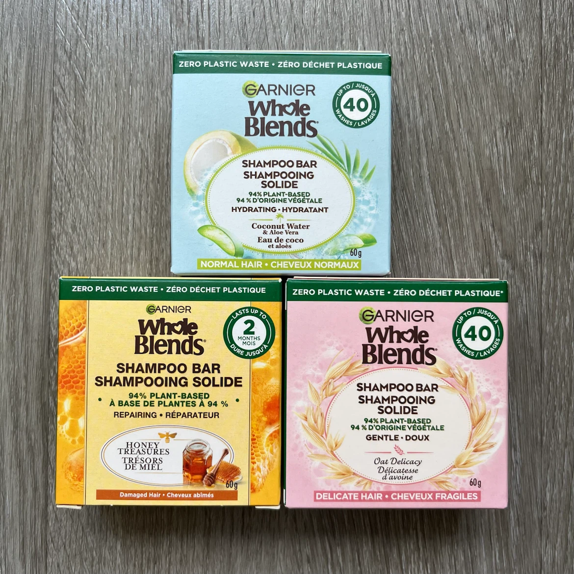 Garnier whole blends shampoo bar x 3