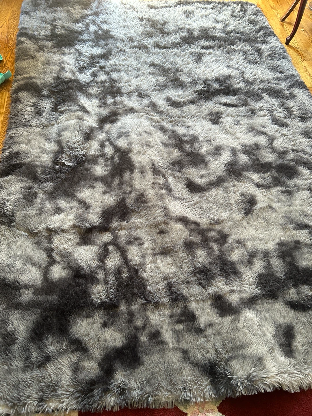 Fluffy Grey Tie-Dye Area Rug - photo 2