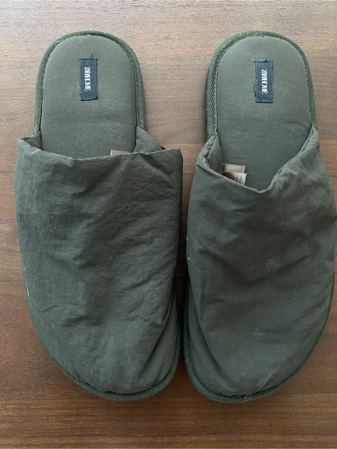 Zara Home Padded House Slippers – Olive Green (EU 44)