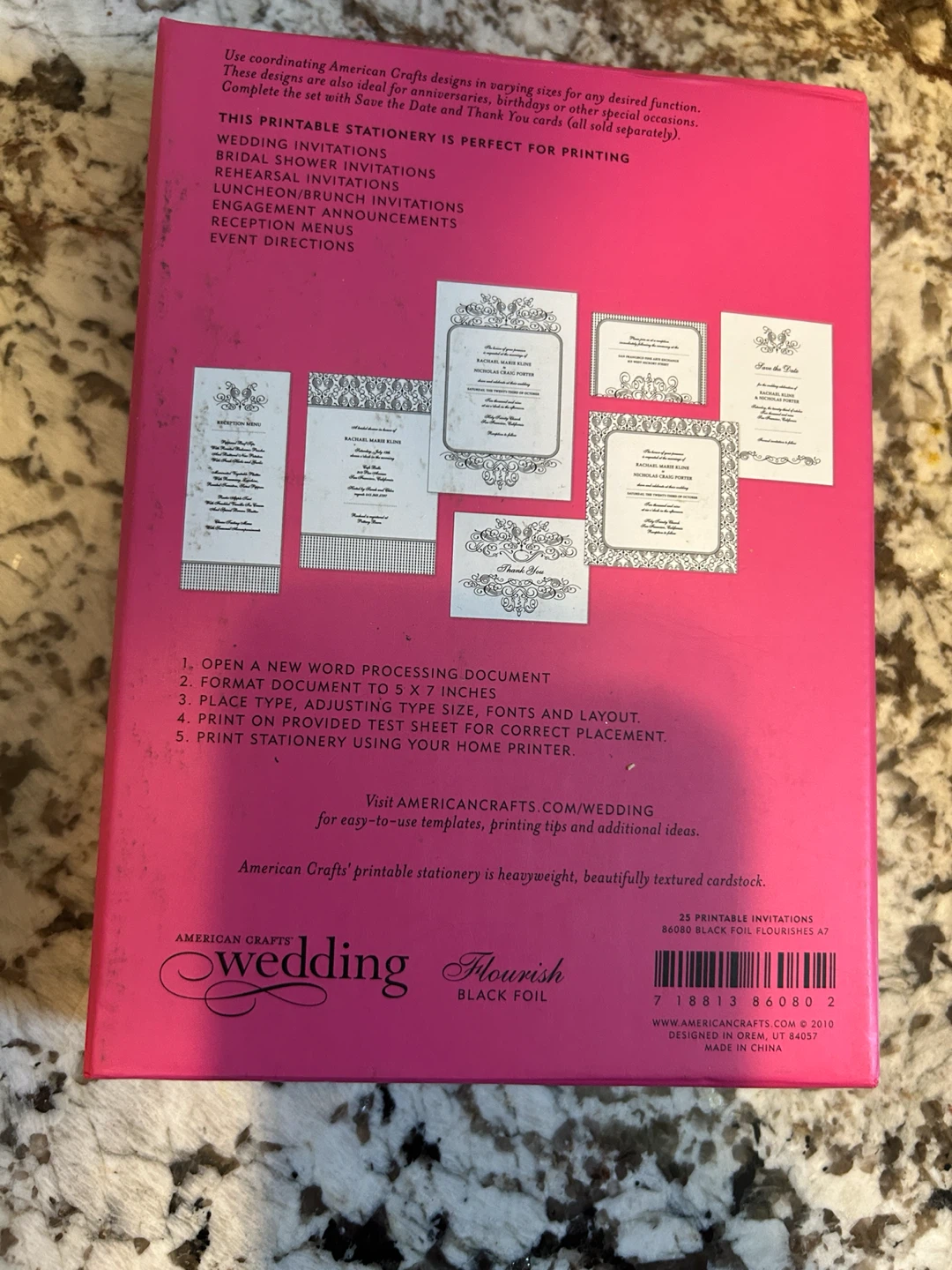 American Crafts Wedding Flourish Black Foil Stationery - photo 5