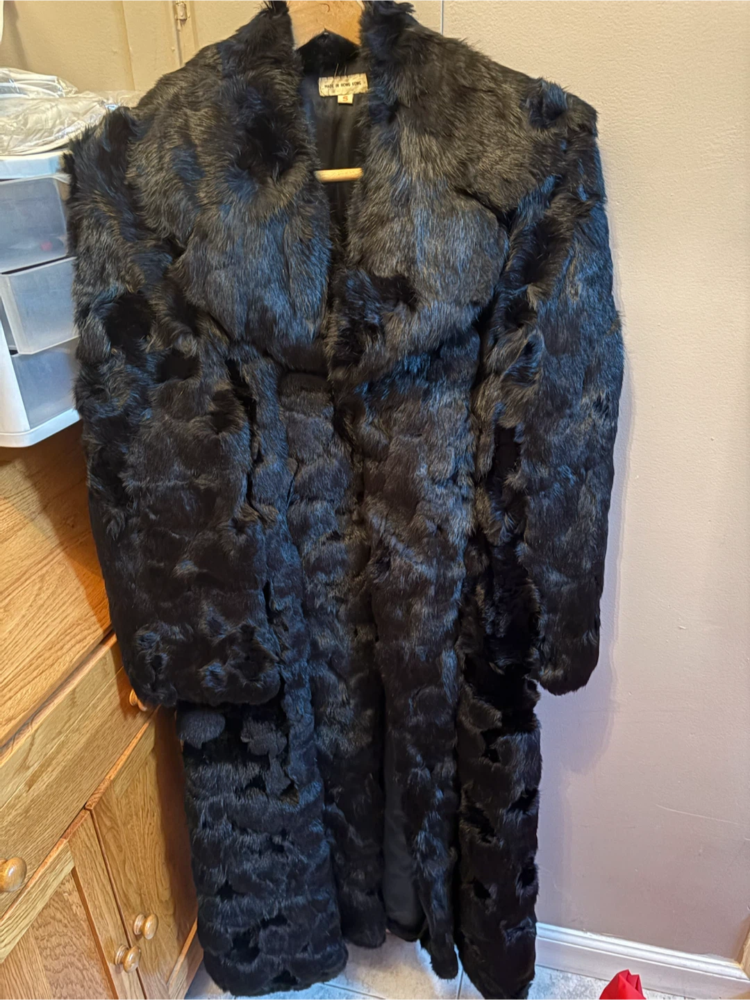 Black rabbit Fur Coat