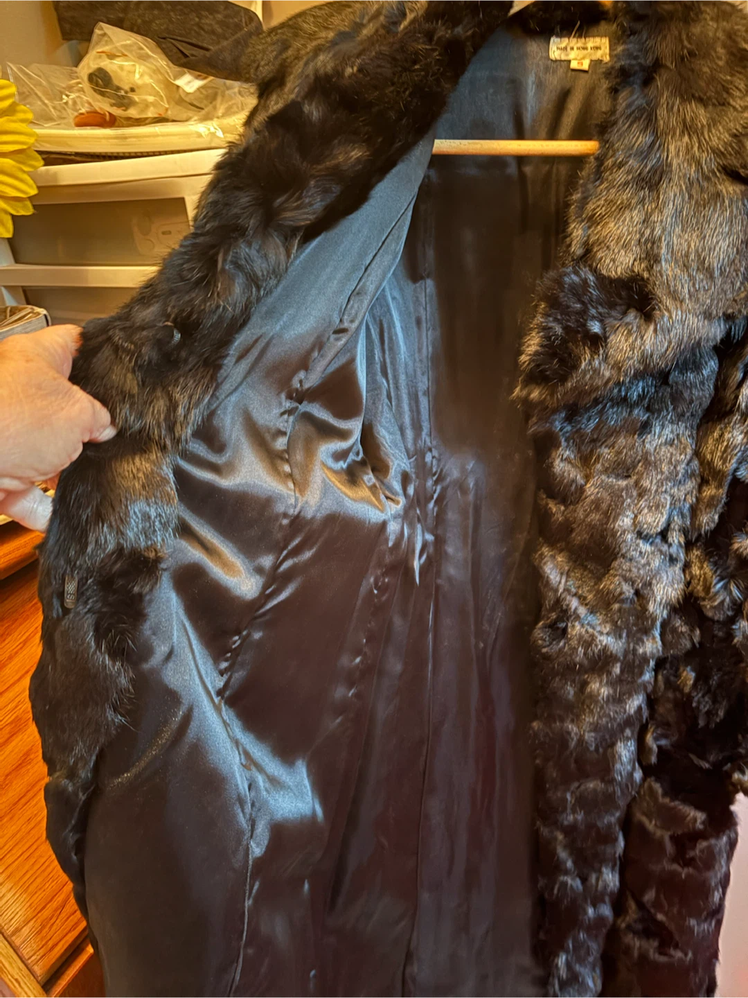 Black rabbit Fur Coat - photo 2
