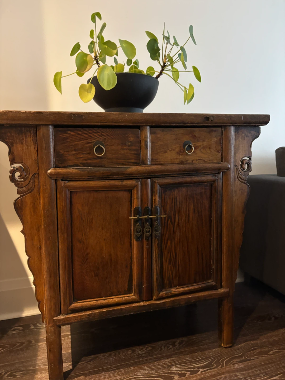 Antique Wooden Cabinet with Drawers and Cabinet - photo 3