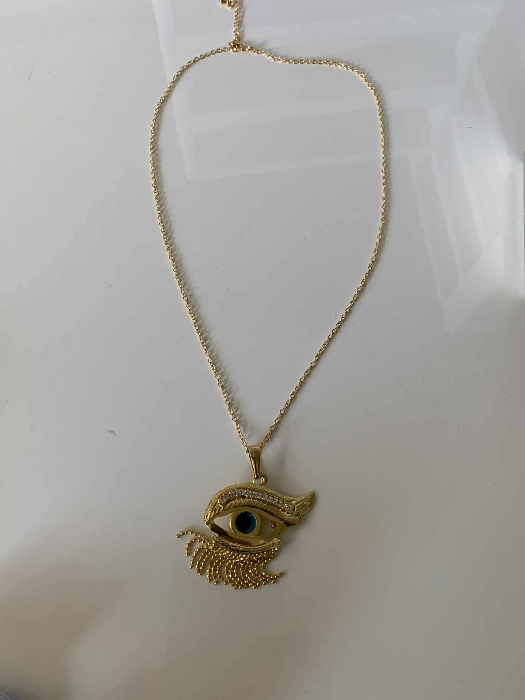 Gold plated Tone Evil Eye Necklace
