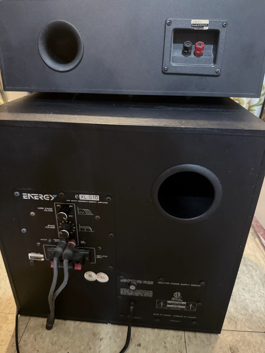 Energy XL-S10 Subwoofer and Onkyo TX-DS676 Receiver
