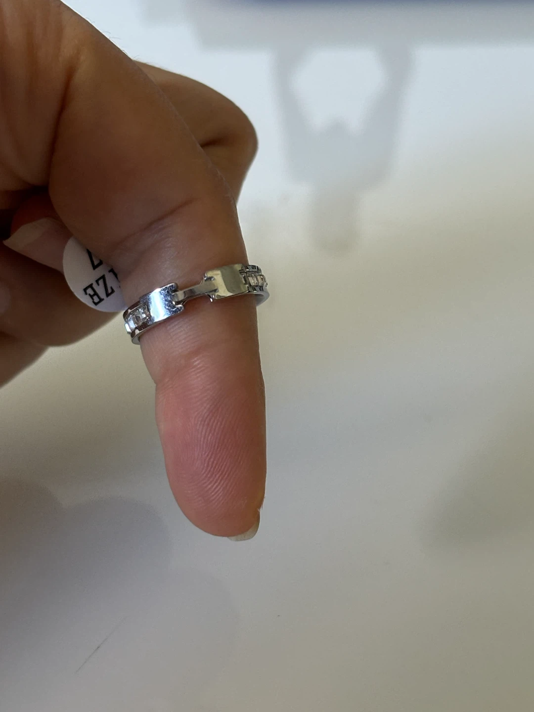 Silver Ring with Stones Size 7