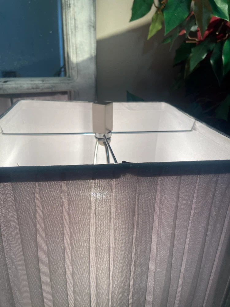 Set of 2 Silver Table Lamps with Pleated Shades - photo 2