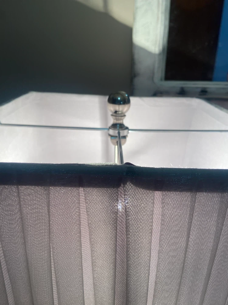 Set of 2 Silver Table Lamps with Pleated Shades - photo 3