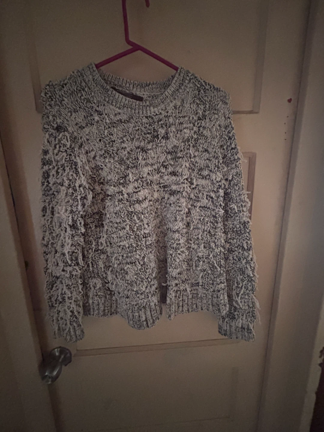 Grey & Black Textured Fringe Sweater - XXL - photo 3