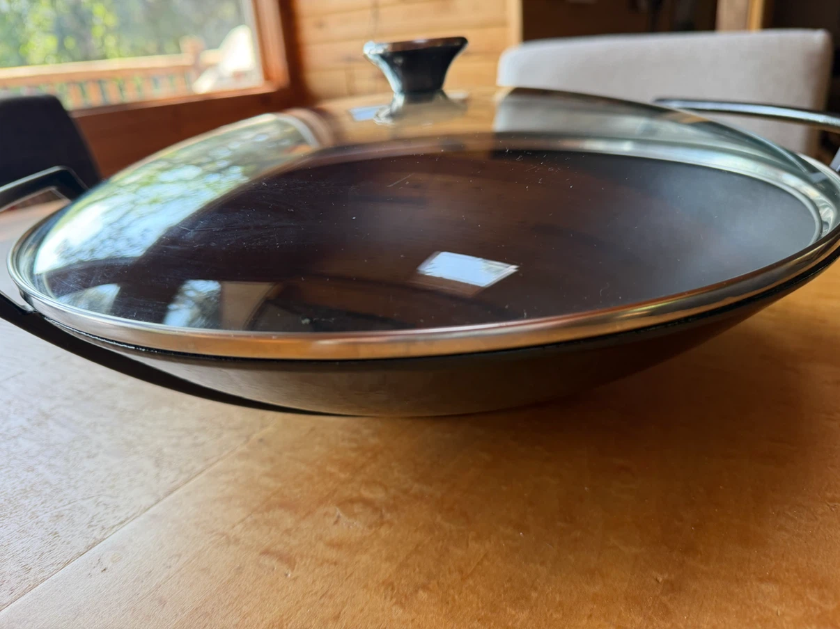 Le Creuset enamelled cast iron wok