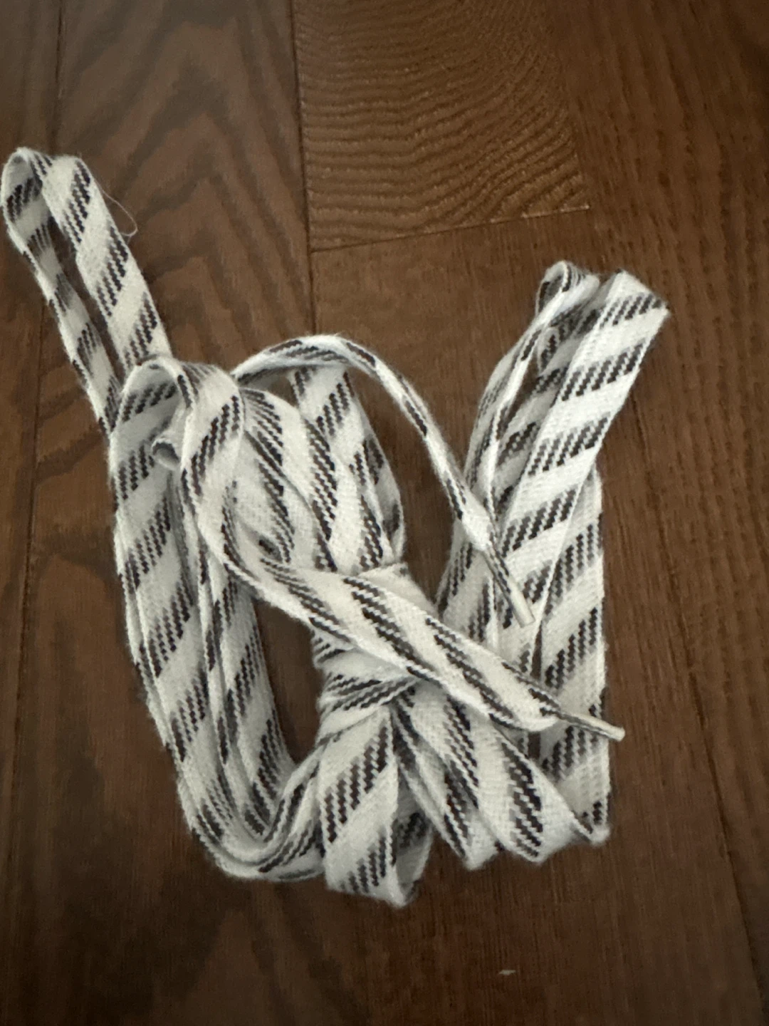 White and Black Striped Skate Laces - photo 2