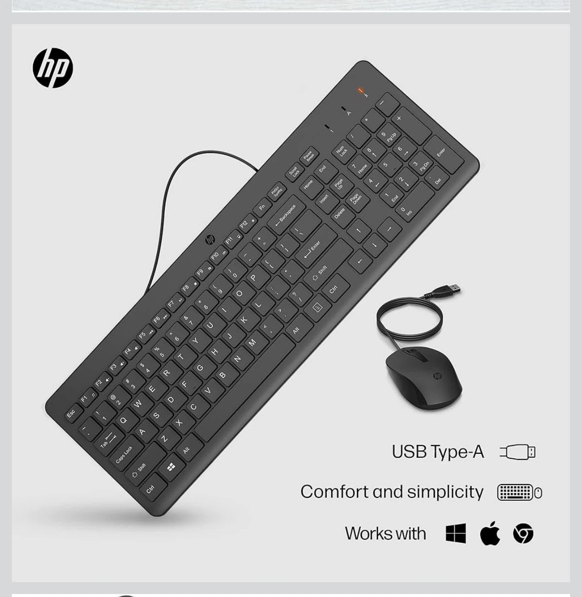 HP Wired Keyboard and Mouse Combo