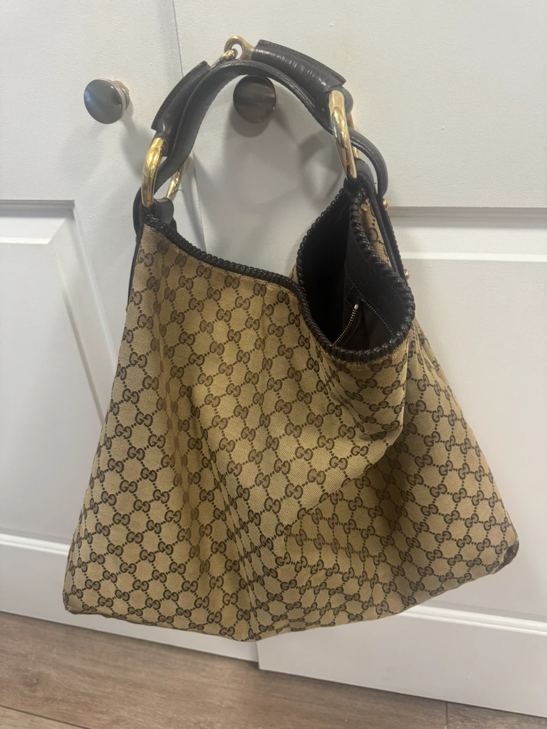 Gucci Monogram Canvas Hobo Bag
