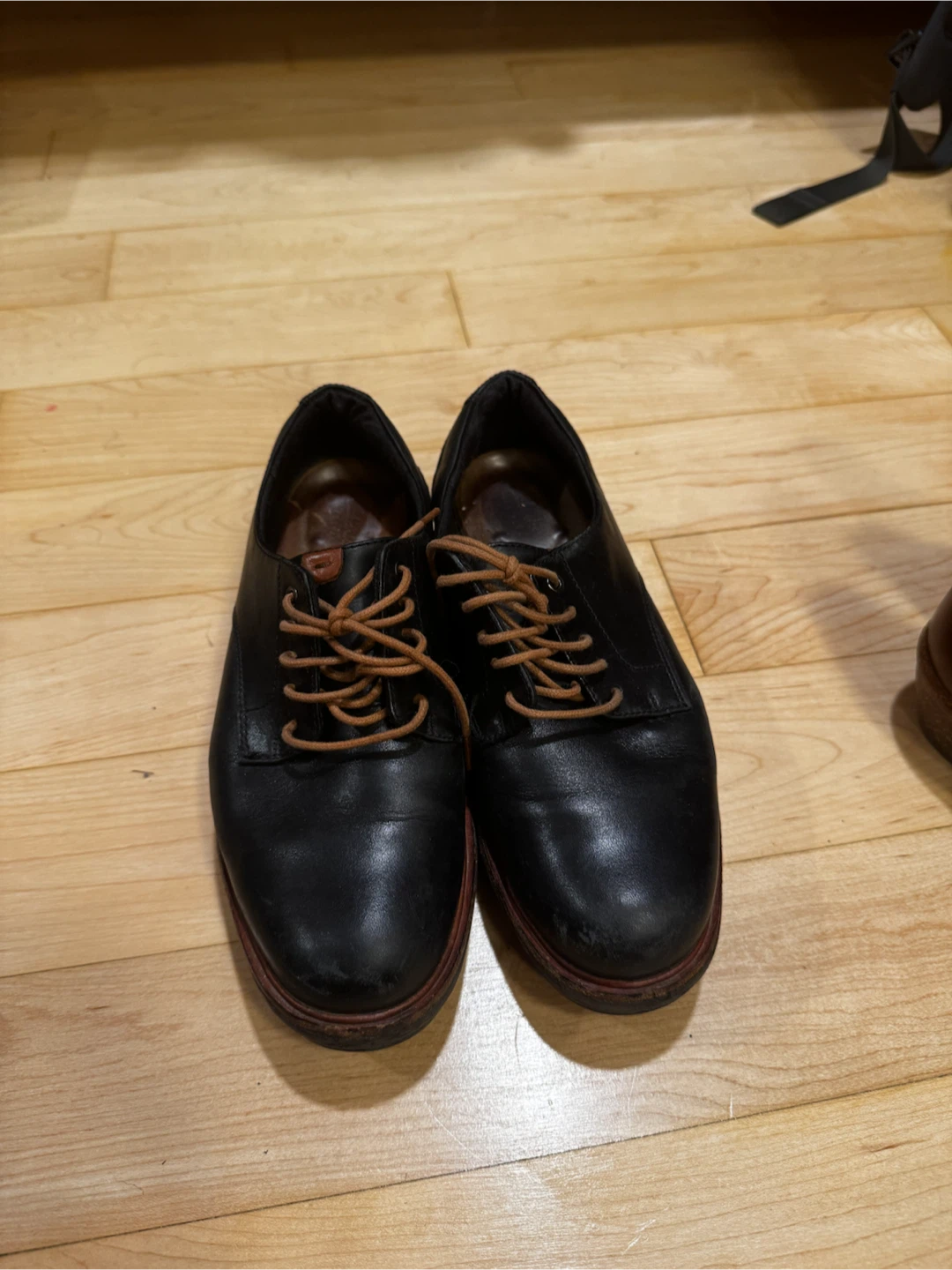 5.5 Black Leather Oxford Shoes - photo 2