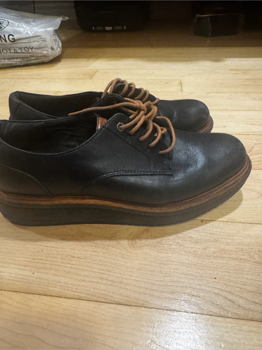 5.5 Black Leather Oxford Shoes - photo 4