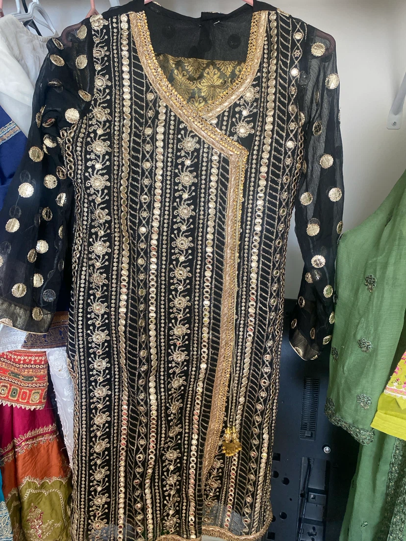 Black Kurti with Gold Embroidery and Sequins