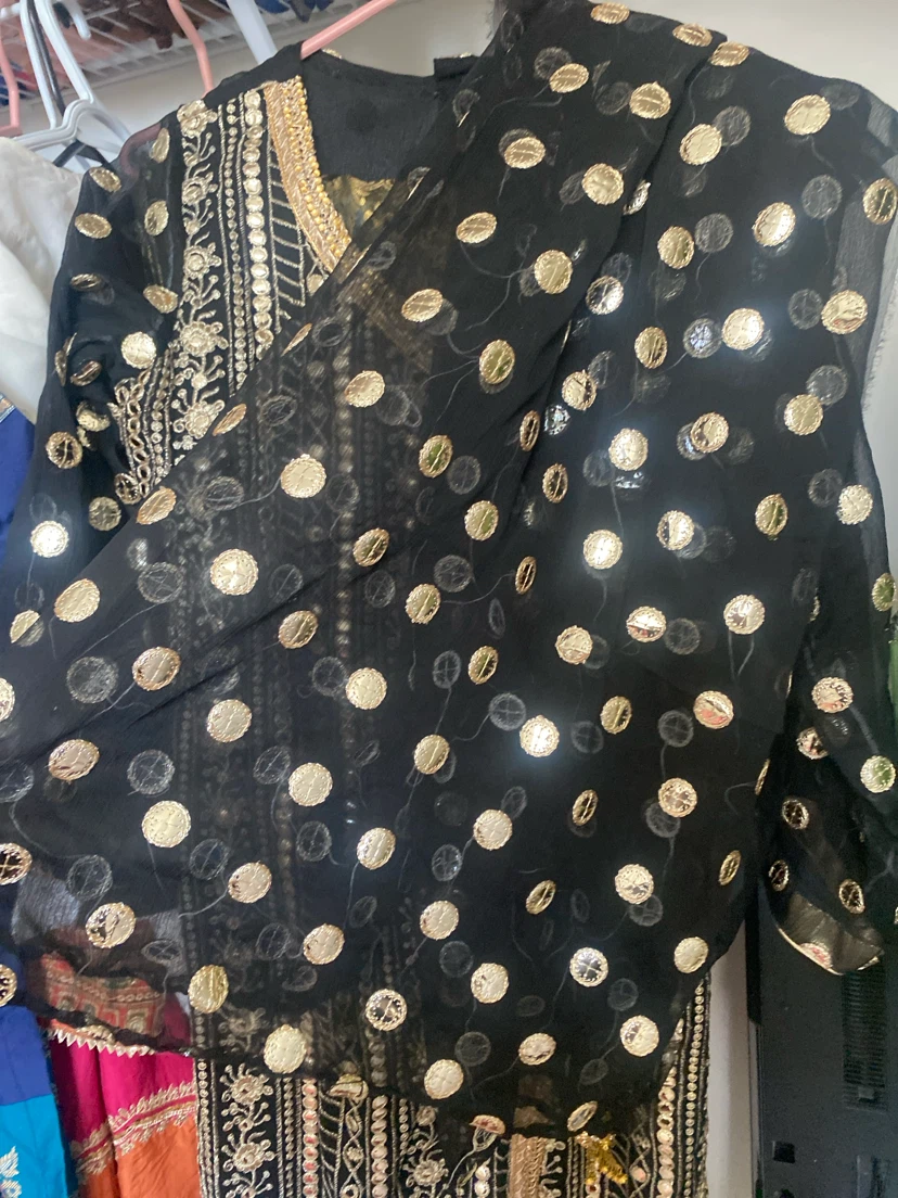 Black Kurti with Gold Embroidery and Sequins - photo 2