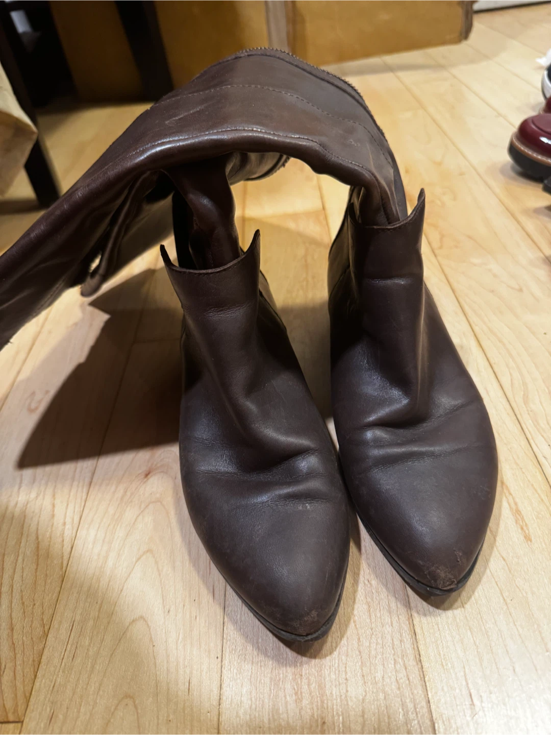 Size 5.5 Brown Leather Knee-High Boots - photo 2