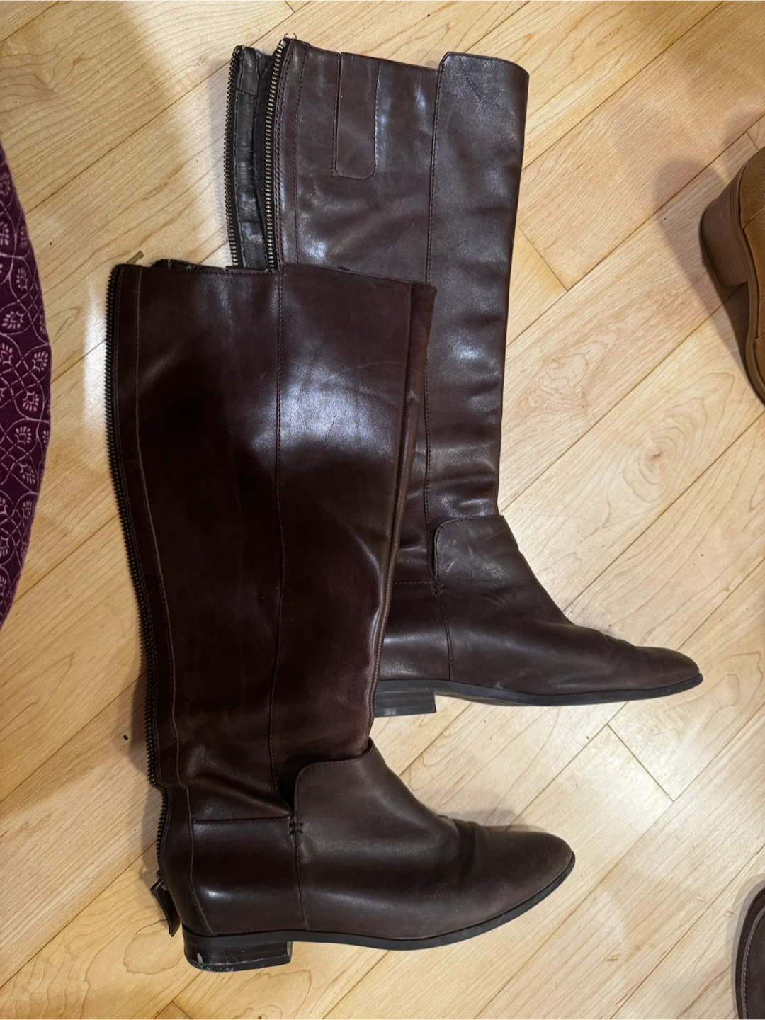 Size 5.5 Brown Leather Knee-High Boots - photo 3