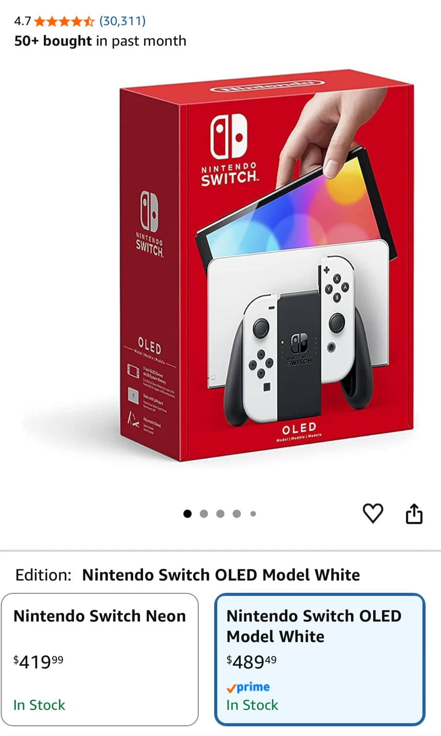Nintendo Switch OLED with case and Glass Screen Protector