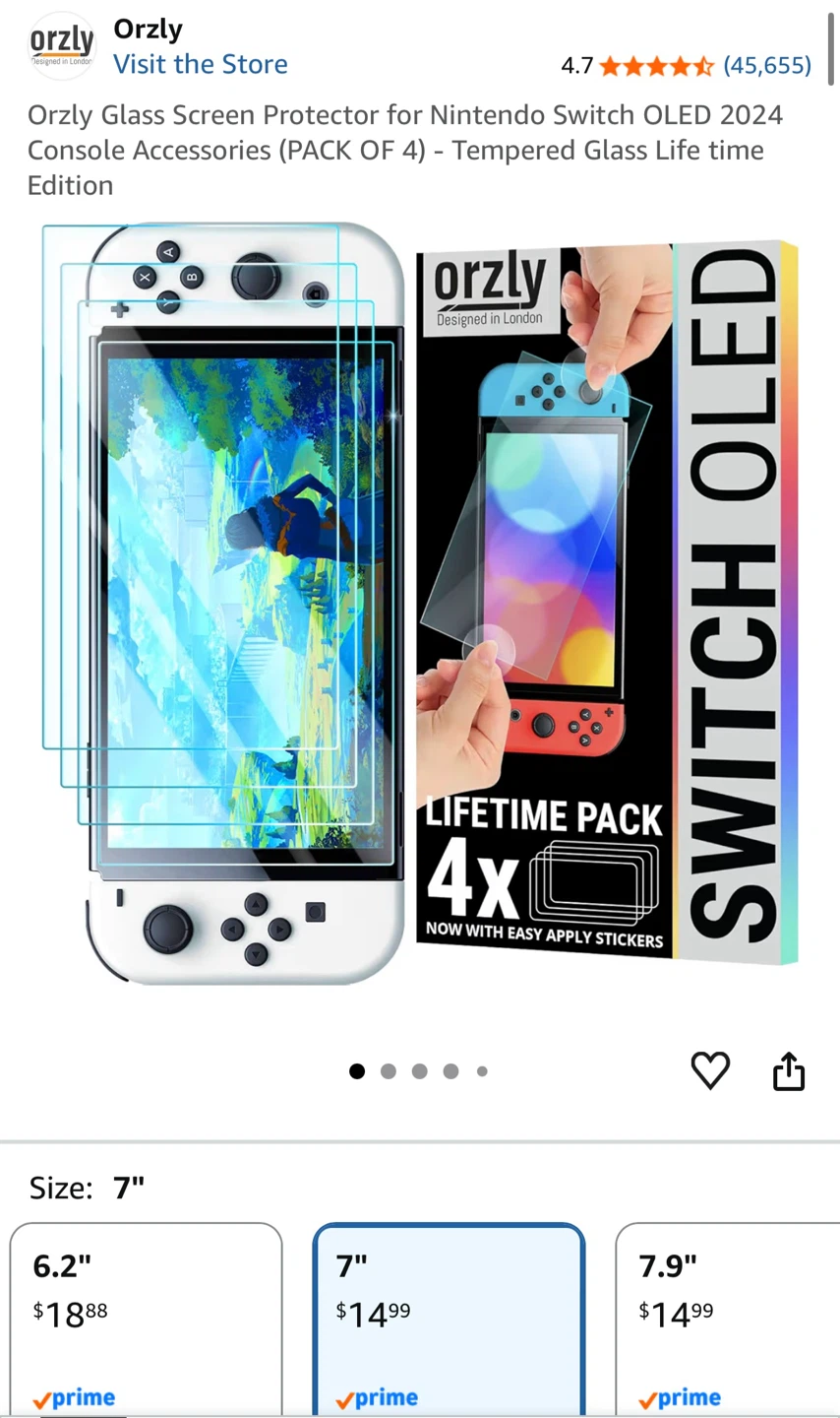 Nintendo Switch OLED with case and Glass Screen Protector - photo 2
