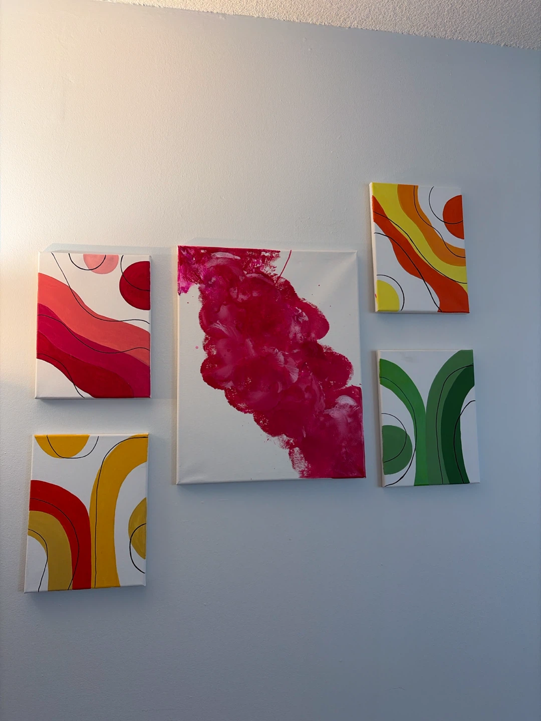 Set of 5 Abstract Canvas Wall Art