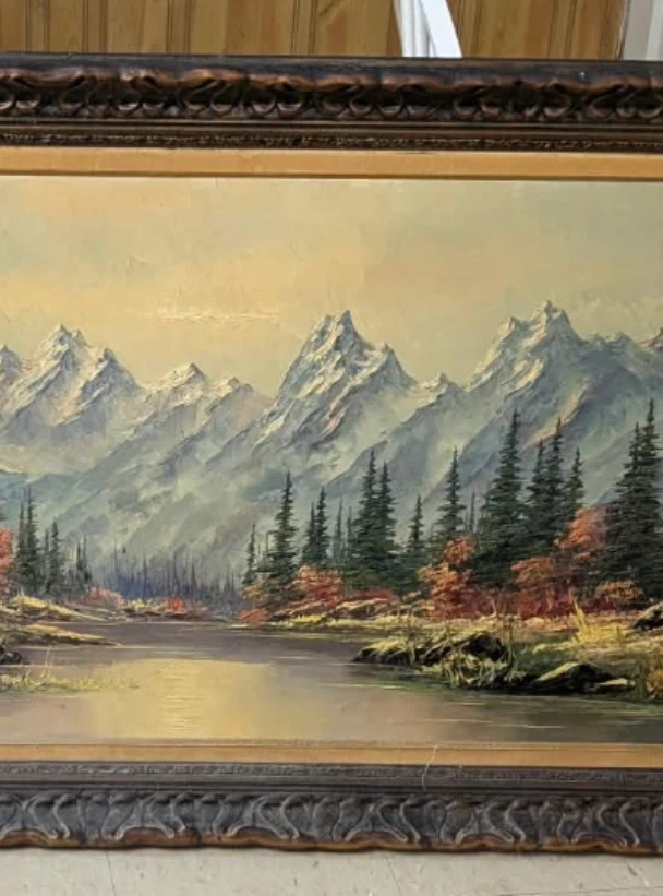 Vintage Mountain Landscape Painting - photo 2
