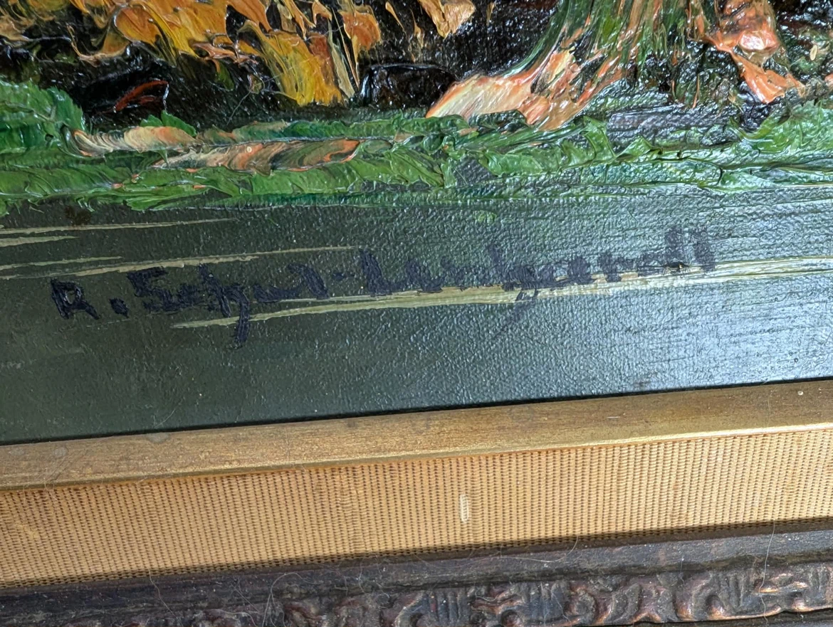 Vintage Mountain Landscape Painting - photo 4