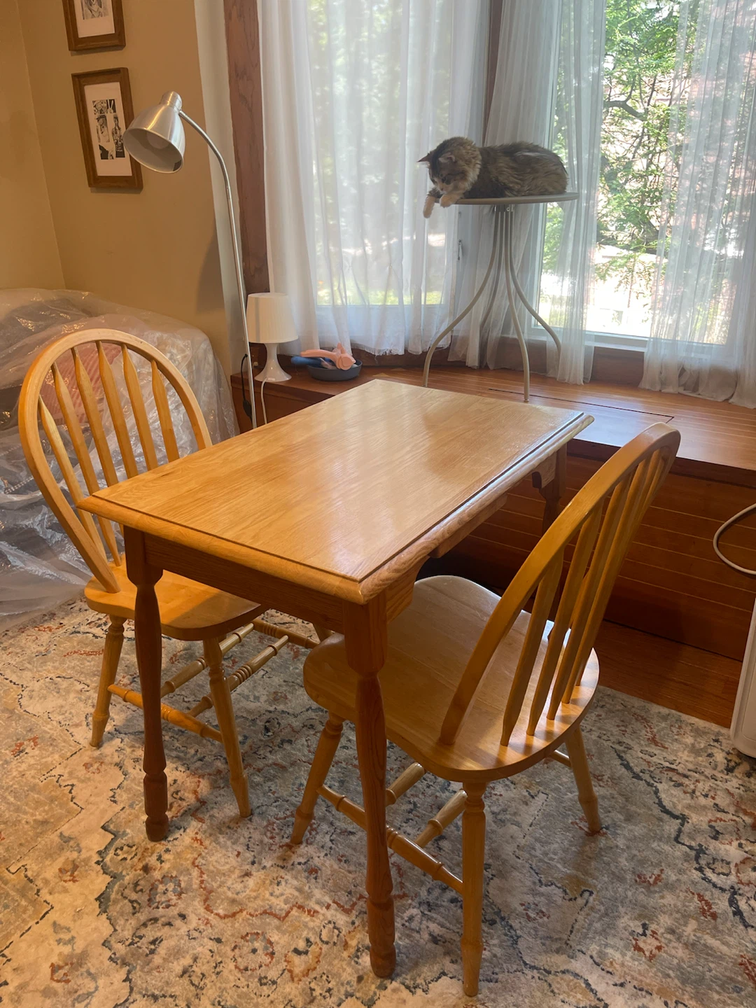 Wooden Dining Table with 2 Chairs