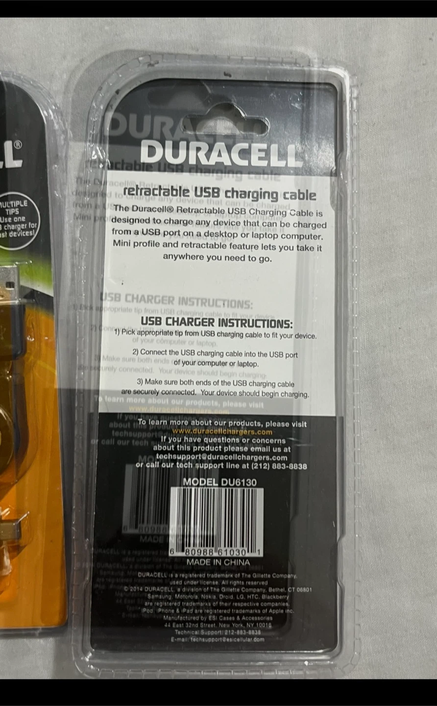 🪫 Duracell retractable USB charging cable $12 each🪫 - photo 3