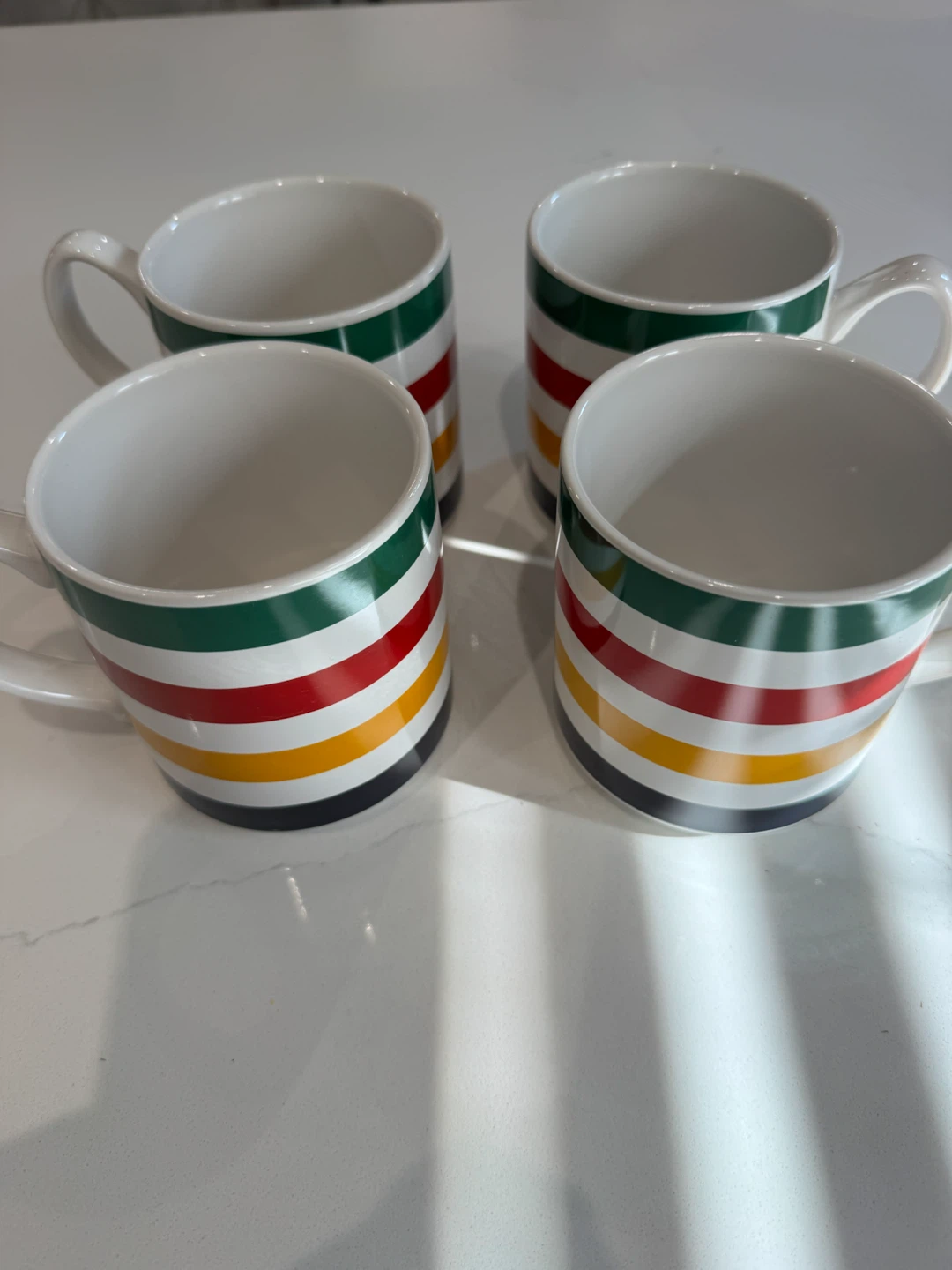 Set of 4 Striped Ceramic Mugs - photo 2